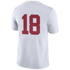 Image of #18 Alabama Crimson Tide Football Game Jersey – White 2019