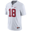 Image of #18 Alabama Crimson Tide Football Game Jersey – White 2019