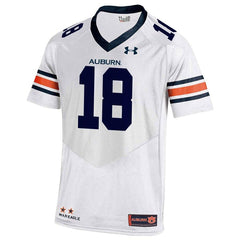 #18 Auburn Tigers Under Armour Replica Football Jersey – White 2019