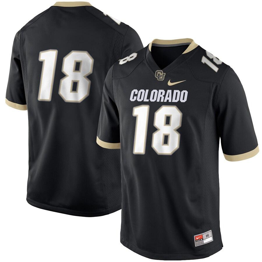 #18 Colorado Buffaloes Football Game Jersey – Black 2019