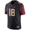 Image of #18 Florida State Seminoles Football Game Jersey – Black 2019