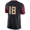 Image of #18 Florida State Seminoles Football Game Jersey – Black 2019