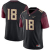 Image of #18 Florida State Seminoles Football Game Jersey – Black 2019