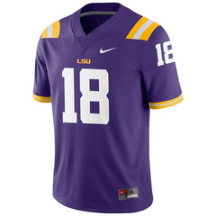 #18 LSU Tigers Football Game Jersey – Purple 2019