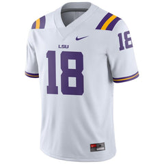 #18 LSU Tigers Football Game Jersey – White 2019