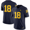 Image of #18 Michigan Wolverines Jordan Brand Football Game Jersey – Navy 2019