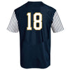 Image of #18 Notre Dame Fighting Irish Under Armour Shamrock Series Pinstripe Replica Football Jersey – Navy 2019