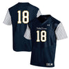 Image of #18 Notre Dame Fighting Irish Under Armour Shamrock Series Pinstripe Replica Football Jersey – Navy 2019