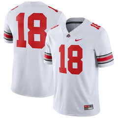 #18 Ohio State Buckeyes Game Football Jersey – White 2019