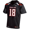 Image of #18 Texas Tech Red Raiders Under Armour Premier Football Jersey – Black 2019