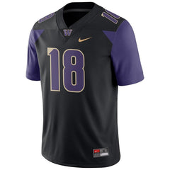 #18 Washington Huskies Football Game Jersey – Black 2019