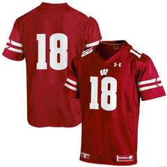 #18 Wisconsin Badgers Under Armour Replica Football Jersey – Red 2019