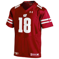 #18 Wisconsin Badgers Under Armour Replica Football Jersey – Red 2019