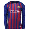 Image of Barcelona/19 Home Replica Blank Long Sleeve Jersey – Blue 2019