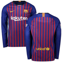 Barcelona/19 Home Replica Blank Long Sleeve Jersey – Blue 2019