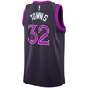 Image of Karl-Anthony Towns Minnesota Timberwolves Youth/19 Swingman Jersey – City Edition – Purple 2019