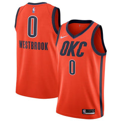 Russell Westbrook Oklahoma City Thunder Youth/19 Swingman Jersey Orange – Earned Edition 2019