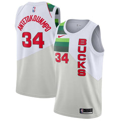 Giannis Antetokounmpo Milwaukee Bucks/19 Swingman Jersey White – Earned Edition 2019