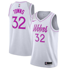 Karl-Anthony Towns Minnesota Timberwolves Youth Swingman Jersey White – Earned Edition 2019