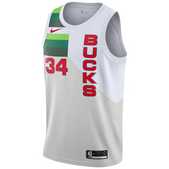 Giannis Antetokounmpo Milwaukee Bucks/19 Swingman Jersey White – Earned Edition 2019