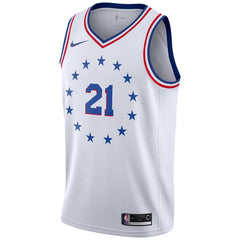 Joel Embiid Philadelphia 76ers Youth/19 Swingman Jersey White – Earned Edition 2019