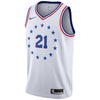 Image of Joel Embiid Philadelphia 76ers Youth/19 Swingman Jersey White – Earned Edition 2019