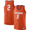 Image of #2 Clemson Tigers Replica Basketball Jersey - Orange 2019