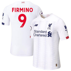 Roberto Firmino Liverpool New Balance 2019/20 Away Player Jersey – White 2019