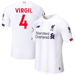 Virgil Van Dijk Liverpool New Balance 2019/20 Away Player Jersey – White 2019