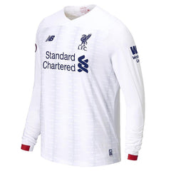 Liverpool New Balance 2019/20 Away Replica Long Sleeve Custom Jersey – White 2019