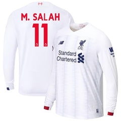 Mohamed Salah Liverpool New Balance 2019/20 Away Replica Long Sleeve Player Jersey – White 2019