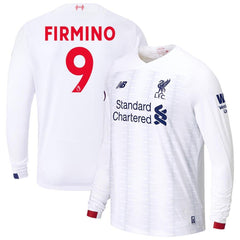 Roberto Firmino Liverpool New Balance 2019/20 Away Replica Long Sleeve Player Jersey – White 2019