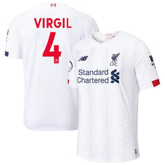 Virgil Van Dijk Liverpool New Balance 2019/20 Away Replica Player Jersey – White 2019