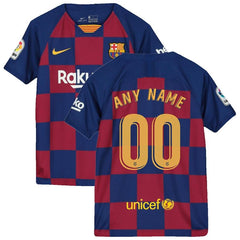 Barcelona Youth 2019/20 Home Breathe Stadium Replica Custom Jersey - Royal 2019