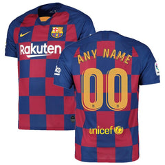 Barcelona 2019/20 Home Breathe Stadium Replica Custom Jersey - Royal 2019