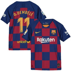 Ousmane Dembélé Barcelona Youth 2019/20 Home Breathe Stadium Replica Jersey - Royal 2019