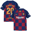 Image of Sergi Roberto Barcelona Youth 2019/20 Home Breathe Stadium Replica Jersey - Royal 2019