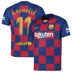 Ousmane Dembélé Barcelona 2019/20 Home Breathe Stadium Replica Jersey - Royal 2019