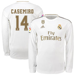 Carlos Casemiro Real Madrid 2019/20 Home Long Sleeve Player Jersey – White 2019