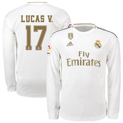 Lucas Vázquez Real Madrid 2019/20 Home Long Sleeve Player Jersey – White 2019