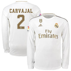 Daniel Carvajal Real Madrid 2019/20 Home Long Sleeve Player Jersey – White 2019