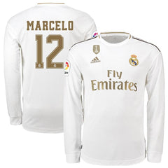 Marcelo Vieira da Silva Real Madrid 2019/20 Home Long Sleeve Player Jersey – White 2019