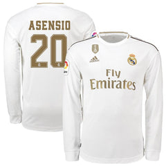 Marco Asensio Real Madrid 2019/20 Home Long Sleeve Player Jersey – White 2019