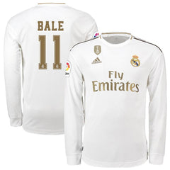 Gareth Bale Real Madrid 2019/20 Home Long Sleeve Player Jersey – White 2019