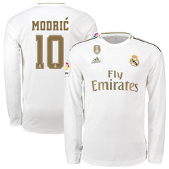 Luka Modric Real Madrid 2019/20 Home Long Sleeve Player Jersey – White 2019