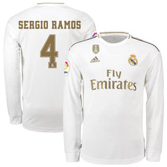 Sergio Ramos Real Madrid 2019/20 Home Long Sleeve Player Jersey – White 2019