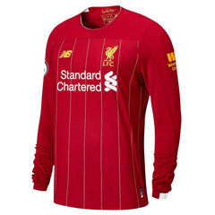 Liverpool New Balance Youth 2019/20 Home Replica Custom Long Sleeve Jersey – Red 2019