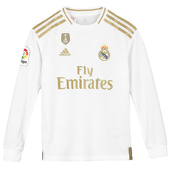 Real Madrid Youth 2019/20 Home Replica Long Sleeve Custom Jersey – White 2019