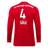 Image of Niklas Süle Bayern Munich 2019/20 Home Replica Long Sleeve Player Jersey – Red 2019