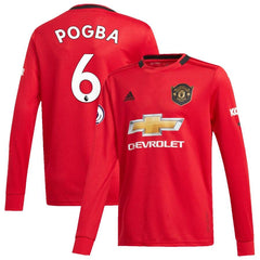 Paul Pogba Manchester United Youth 2019/20 Home Replica Long Sleeve Player Jersey – Red 2019